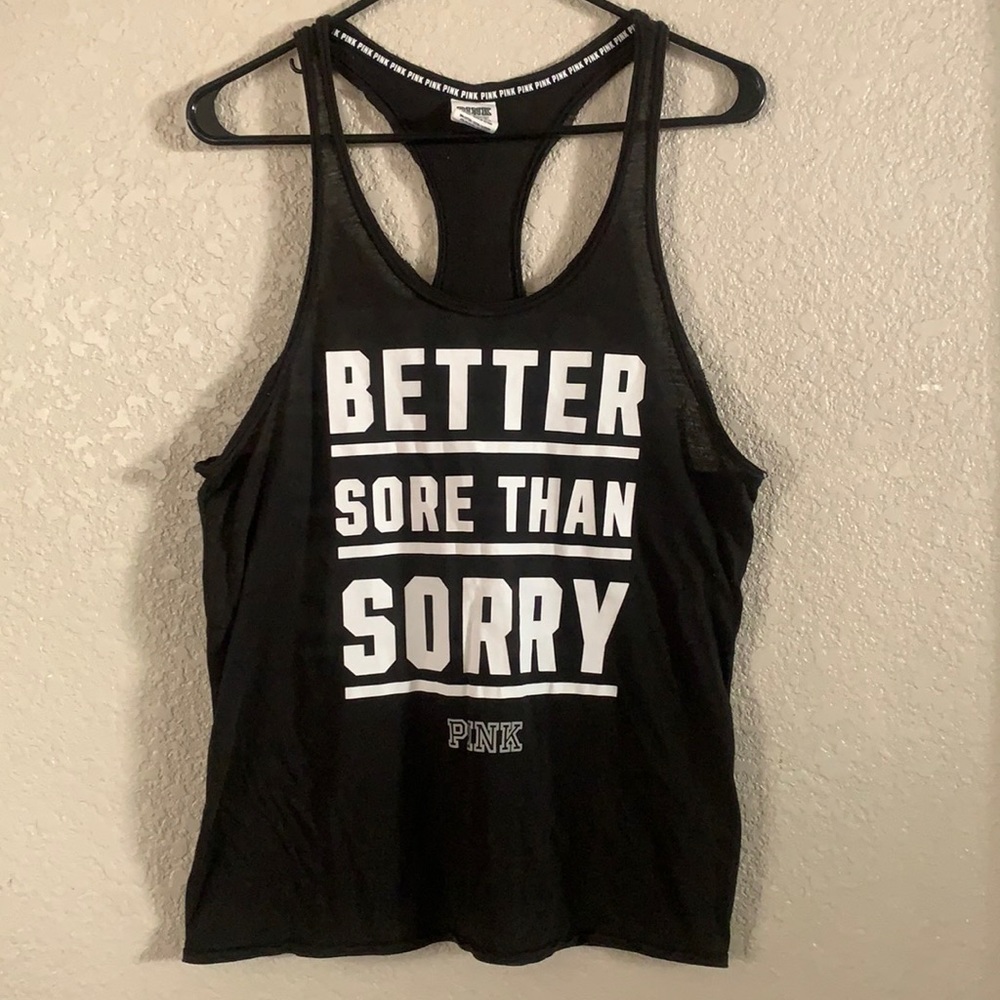 Small PINK Victoria’s Secret Black Tank Top